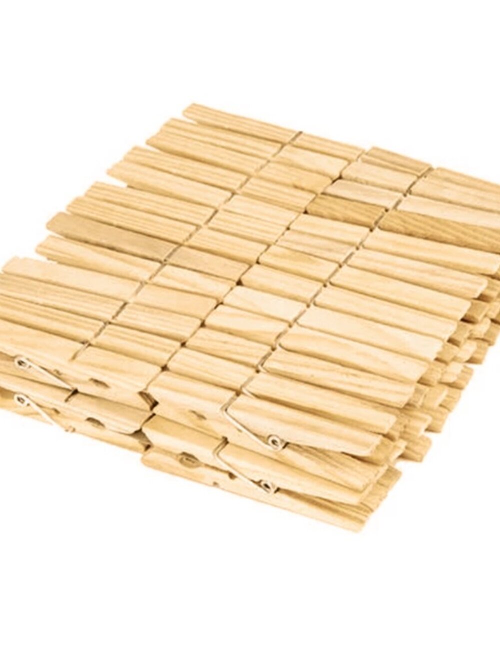 LOLA Wood Spring Clothespins Moisture Resistant Hard Wood Spring Clips - 50ct
